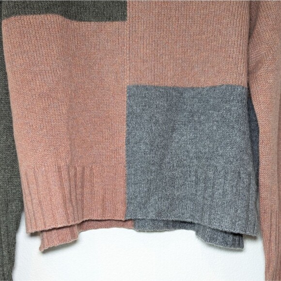 360 Cashmere Hailey 100% Cashmere Brown Black Sweater - Picture 8 of 14